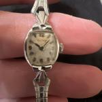 Vintage Ladies Bulova 10k White Gold Cocktail Watch