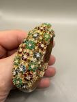Ladies Vintage Gold Tone Cocktail Watch with Rhinestones