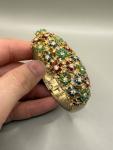 Ladies Vintage Gold Tone Cocktail Watch with Rhinestones