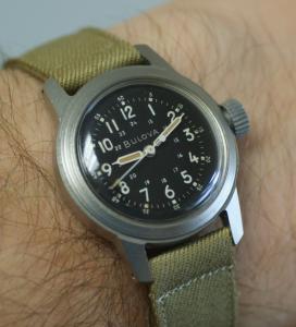 Bulova 1950s Military Steel Pilot's Watch Model 3818A