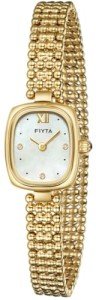 Vintage Gold Rectangular Women's Watch with Bracelet