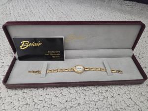 Vintage Belair Women's Gold Tone Watch with Diamonds