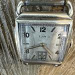 Vintage Elgin Curved Manual Watch with Gold Case