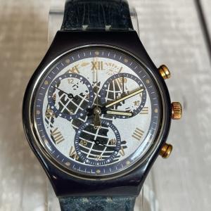 Vintage SWATCH Chrono Timeless Zone Leather 1991 Watch