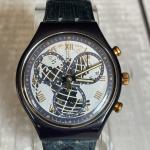Vintage SWATCH Chrono Timeless Zone Leather 1991 Watch