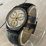 Vintage SWATCH Chrono Timeless Zone Leather 1991 Watch