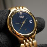 Citizen Vintage CQ Black Gold Quartz Watch 35mm