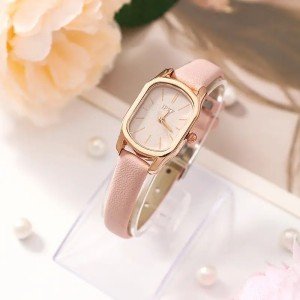 Ladies Pink Roman Numeral Vintage Fashion Watch