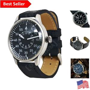 Vintage WWII Pilot Watch with Black Dial