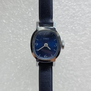 Vintage Timex Women's Mechanical Watch with Blue Dial