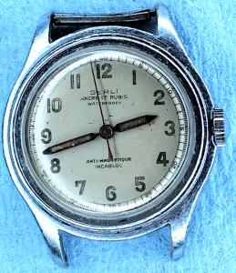 Men's Berli Military Field Vintage Watch, Red Hands