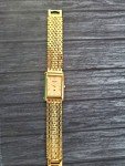Vintage Mens Tank Watch with White Dial & Milanese Band