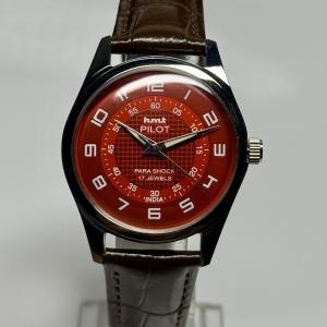 Men's HMT Pilot Vintage Watch with Exhibition Caseback
