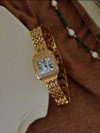 Vintage Gold Plated White Roman Dial Women's Watch