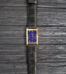 Vintage Men's Blue Dial Gold Dress Watch