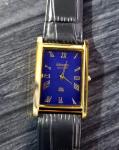 Vintage Men's Blue Dial Gold Dress Watch