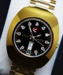 Rare Vintage Gold-Plated Diamond Day-Date Men's Watch