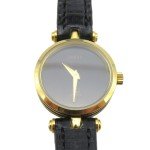 Gucci Vintage Gold Plated Black Face Watch