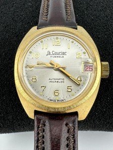 Gold Plated Vintage Le Courier Women's Automatic Watch