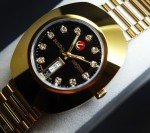 Rare Vintage Gold-Plated Diamond Day-Date Men's Watch