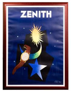 Vintage Zenith Watch Poster by Paul Colin 1950