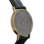 Movado Museum 14k Gold Leather Manual Wind Watch