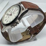 Men's Vintage Silver CG Quartz Military Watch