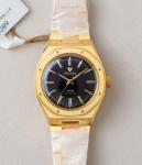 Nivada Grenchen F77 MKII Gold Black Dial Watch