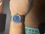 Nivada Grenchen F77 Blue Dial Date Watch