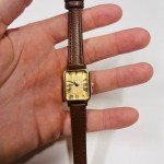 2000s Vintage Rectangular Gold Luxury Watch