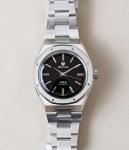 Nivada Grenchen F77 MKII Black Dial Steel Watch