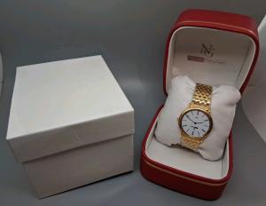 Nivada Grenchen Gold Tone Quartz Vintage Watch