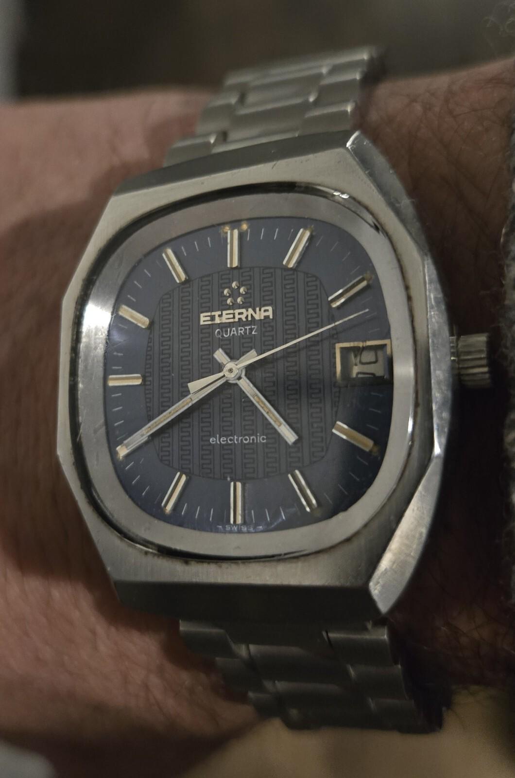 Eterna Electronic Men's Vintage Watch - Steel Quartz