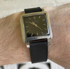 Eterna Matic Square Automatic Vintage Watch Black Dial