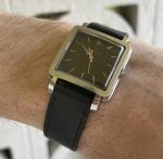 Eterna Matic Square Automatic Vintage Watch Black Dial