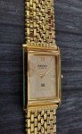 Vintage Mens Tank Watch with White Dial & Milanese Band