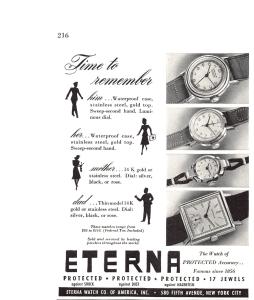 Eterna Vintage Ad: Accuracy Since 1856