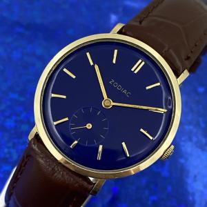 1960s Zodiac Men's Vintage Watch with Blue Dial