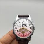 Vintage Pobeda Zodiac Aries Watch with Brown Leather