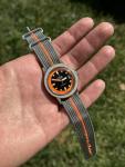 Zodiac Sea Wolf 35mm Vintage Watch Black/Orange Dial