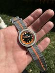 Zodiac Sea Wolf 35mm Vintage Watch Black/Orange Dial