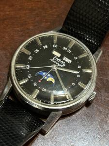 1960s Zodiac Triple Date Moon Phase Watch