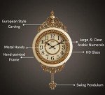 Elegant Hand-Painted Vintage Grandfather Wall Clock