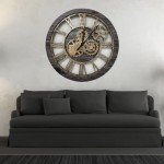 Vintage Industrial Oversized Gear Wall Clock 24