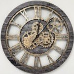 Vintage Industrial Oversized Gear Wall Clock 24