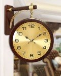Vintage Wooden Double-Sided Rotating Wall Clock