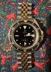 Vintage Zodiac Red Dot 42mm Quartz Watch