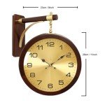 Vintage Wooden Double-Sided Rotating Wall Clock