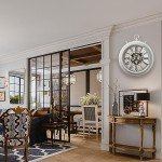 Vintage Industrial Oversized Wall Clock – White