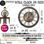 Vintage Industrial Oversized Gear Wall Clock 24